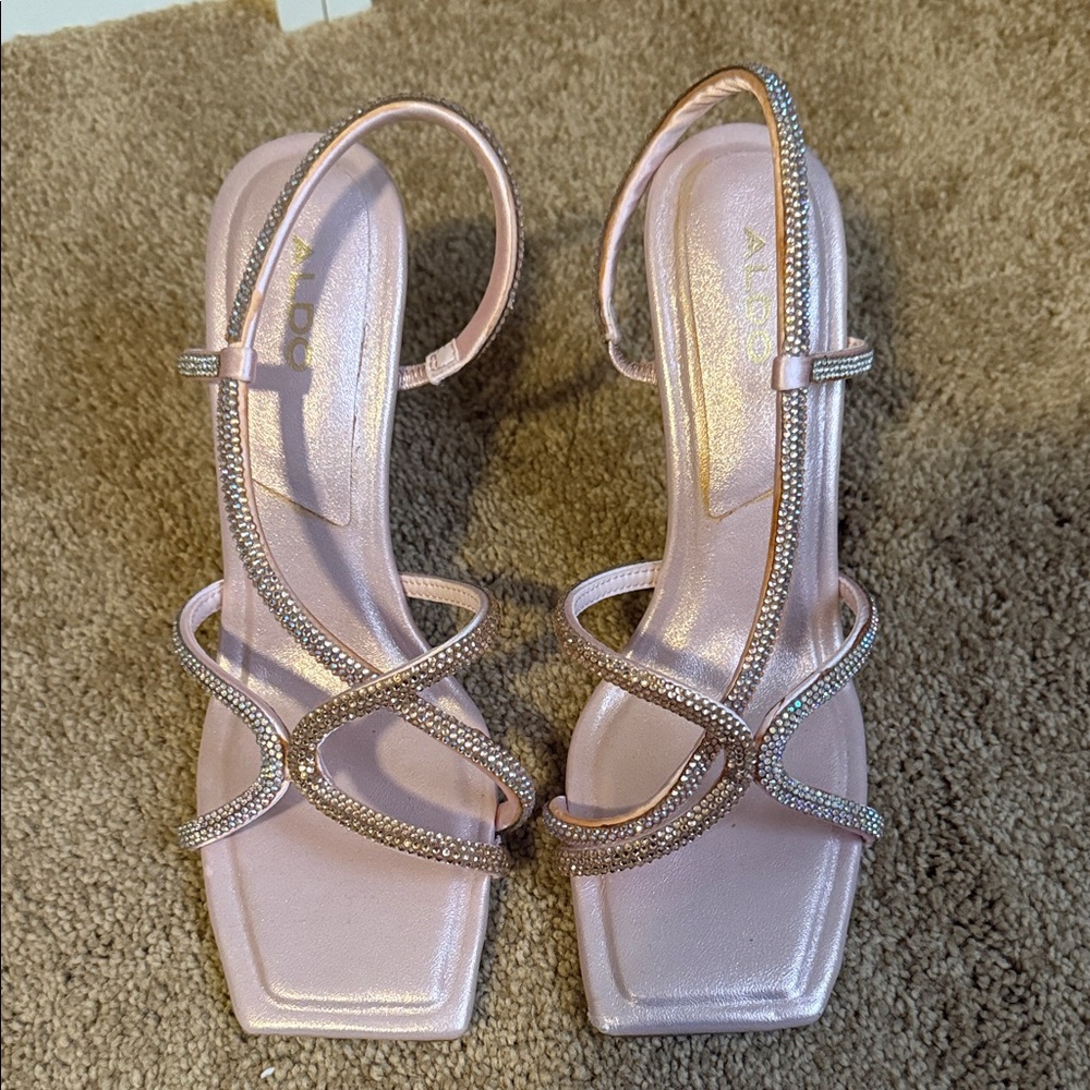 Aldo Light Pink Rhinestone Heels